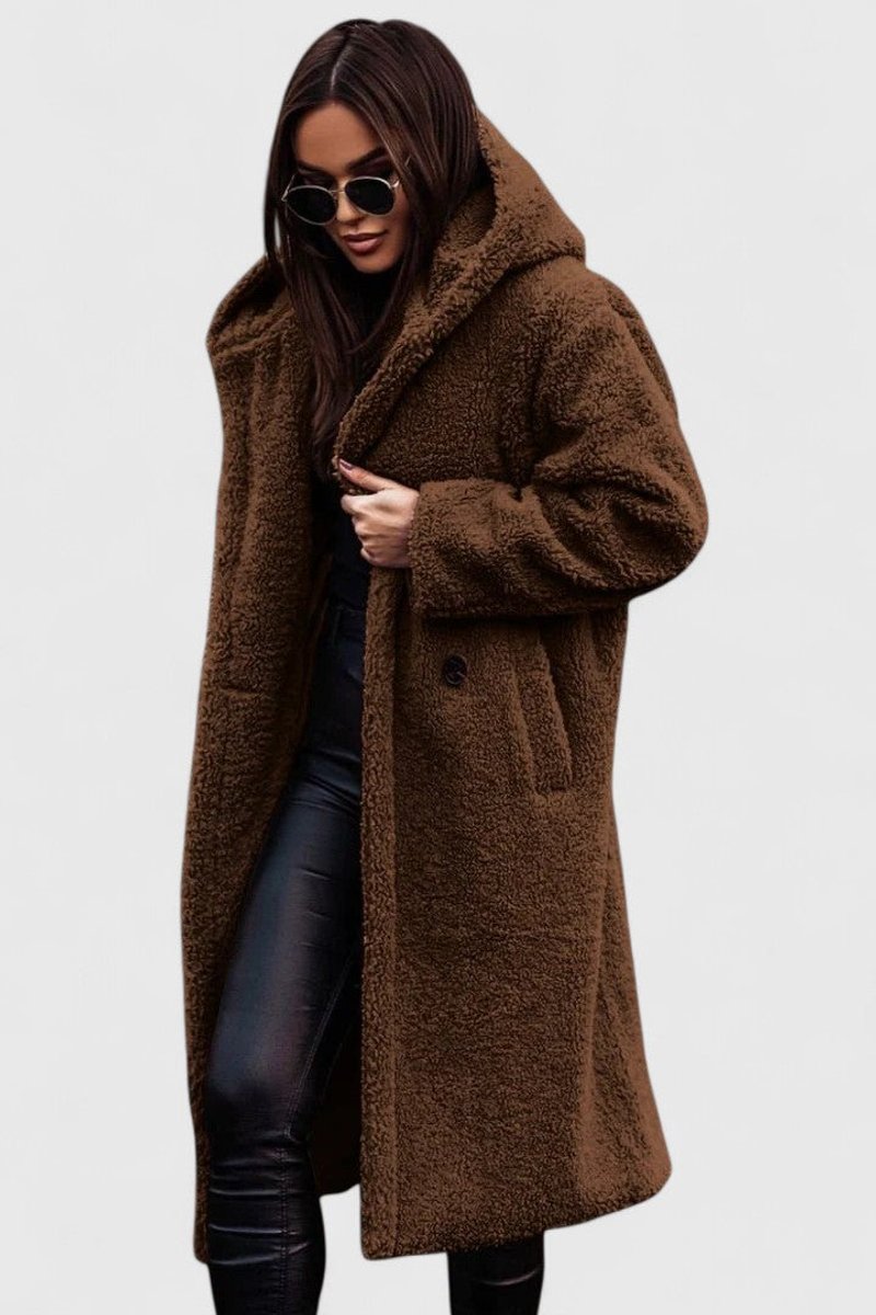 Women's Longline Teddy Fleece Coat