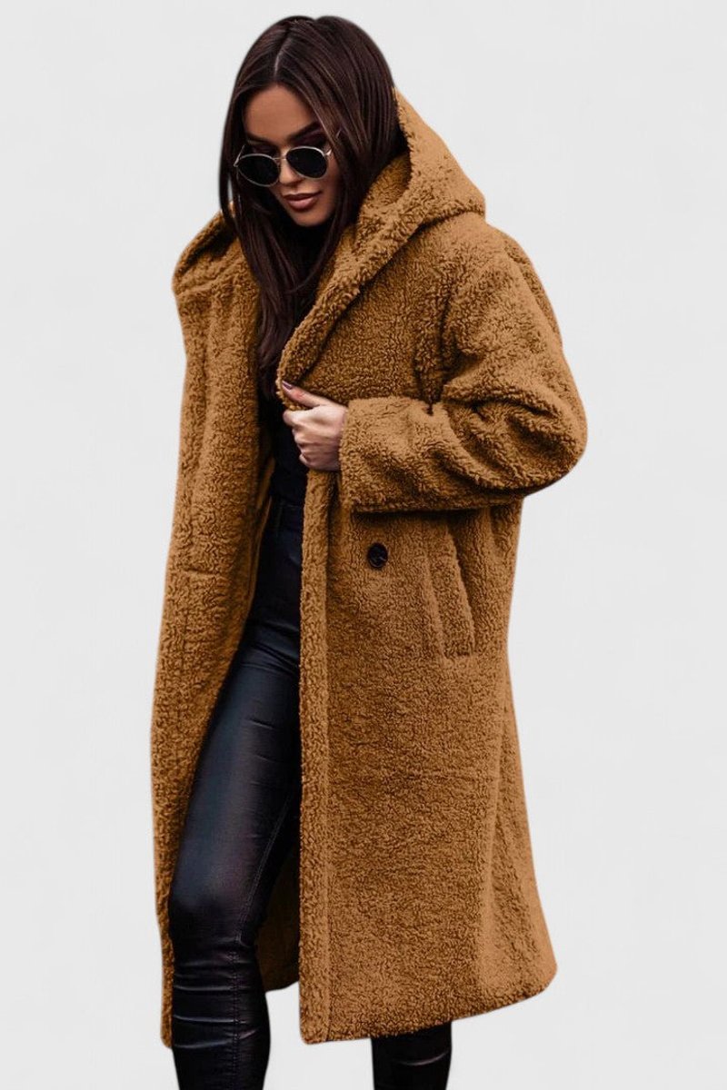 Women's Longline Teddy Fleece Coat
