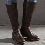 Women's Block-Heel Leather Boots