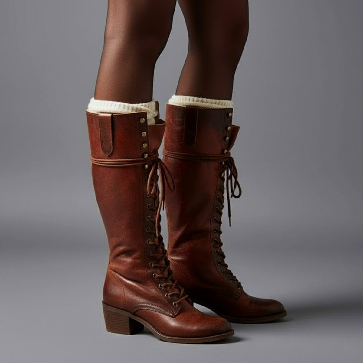 Women's Studded Block-Heel Boots
