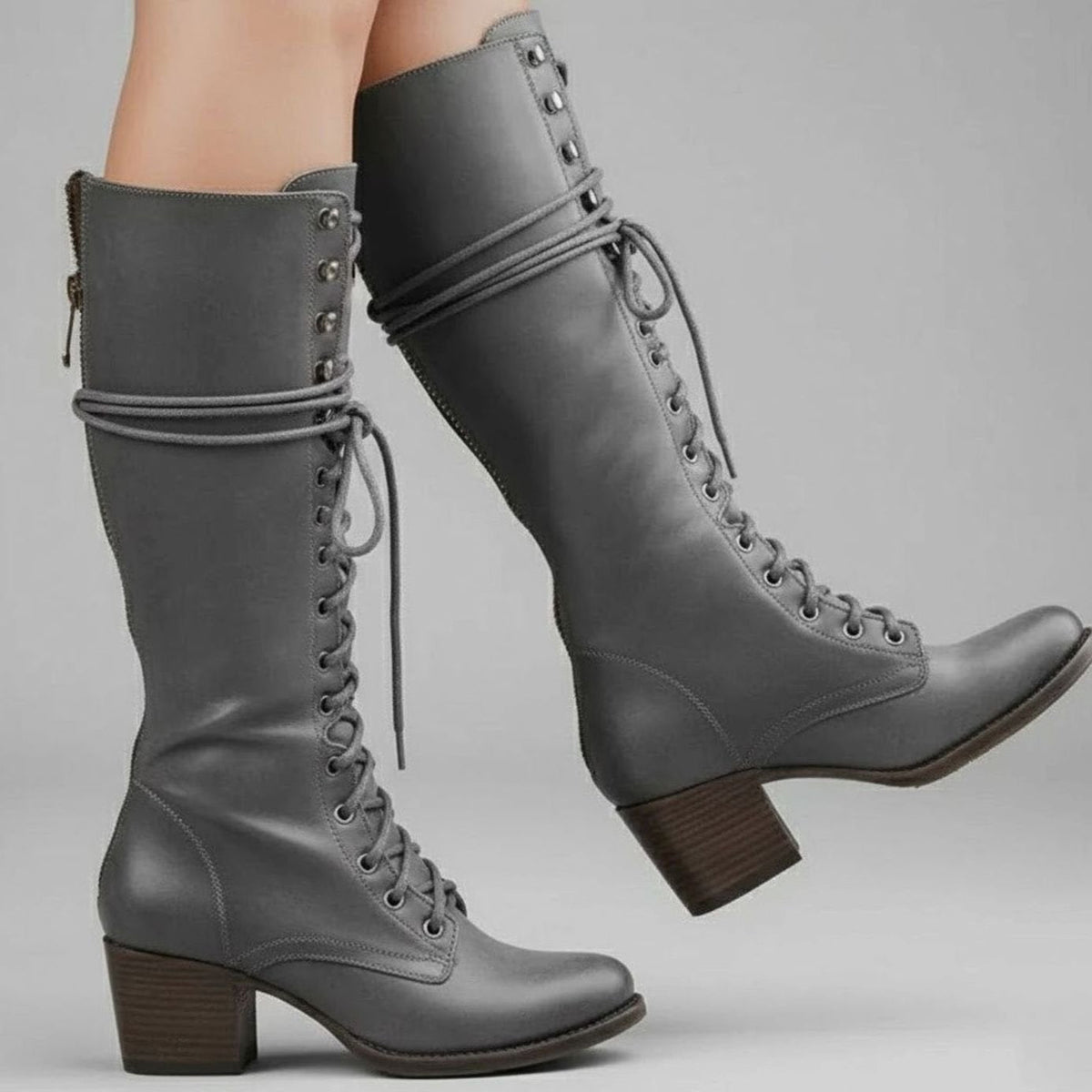 Women's Studded Block-Heel Boots