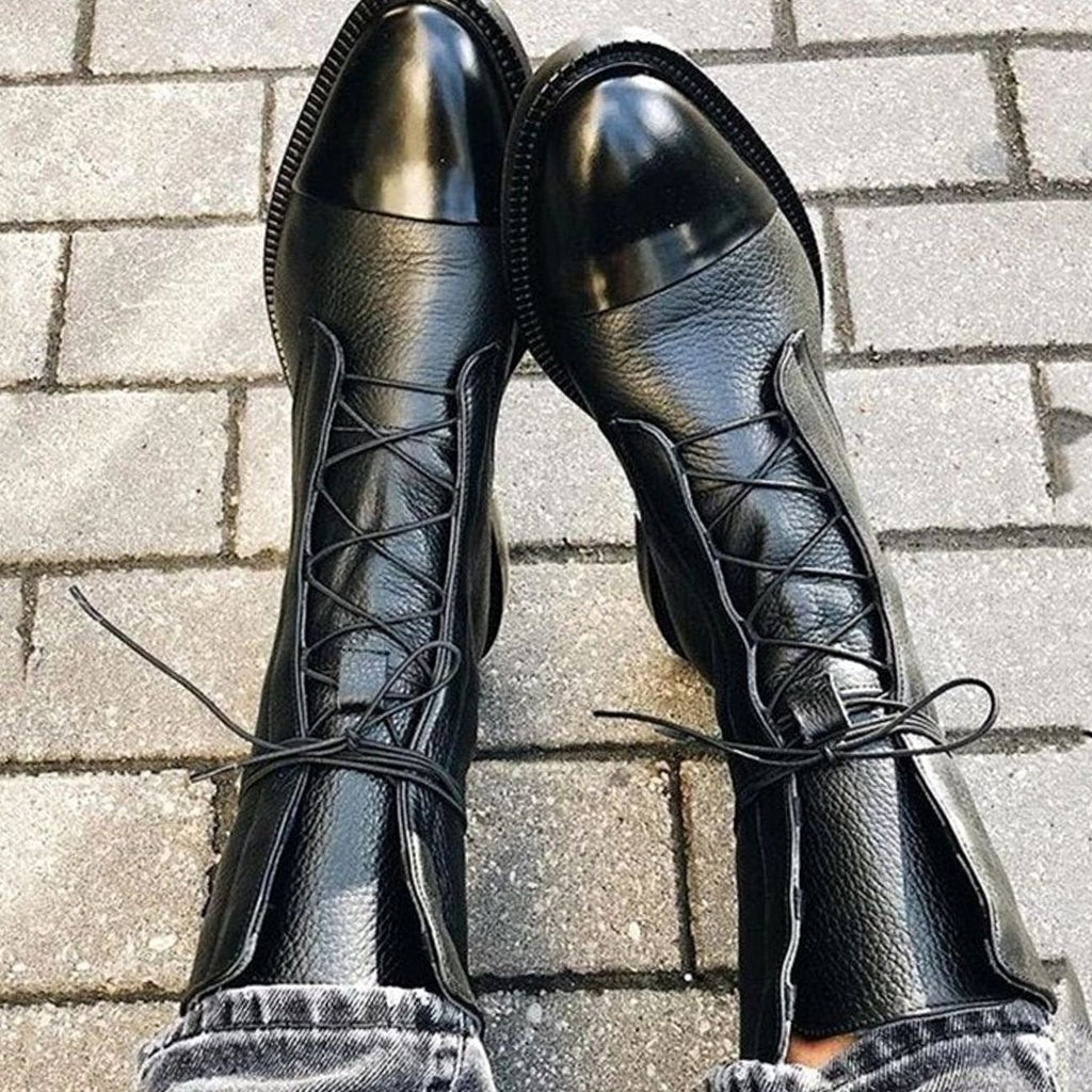 Women's Leather Cap-Toe Ankle Boots