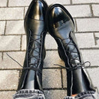 Women's Leather Cap-Toe Ankle Boots