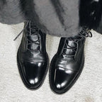 Women's Leather Cap-Toe Ankle Boots