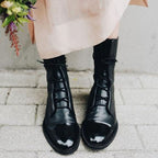 Women's Leather Cap-Toe Ankle Boots