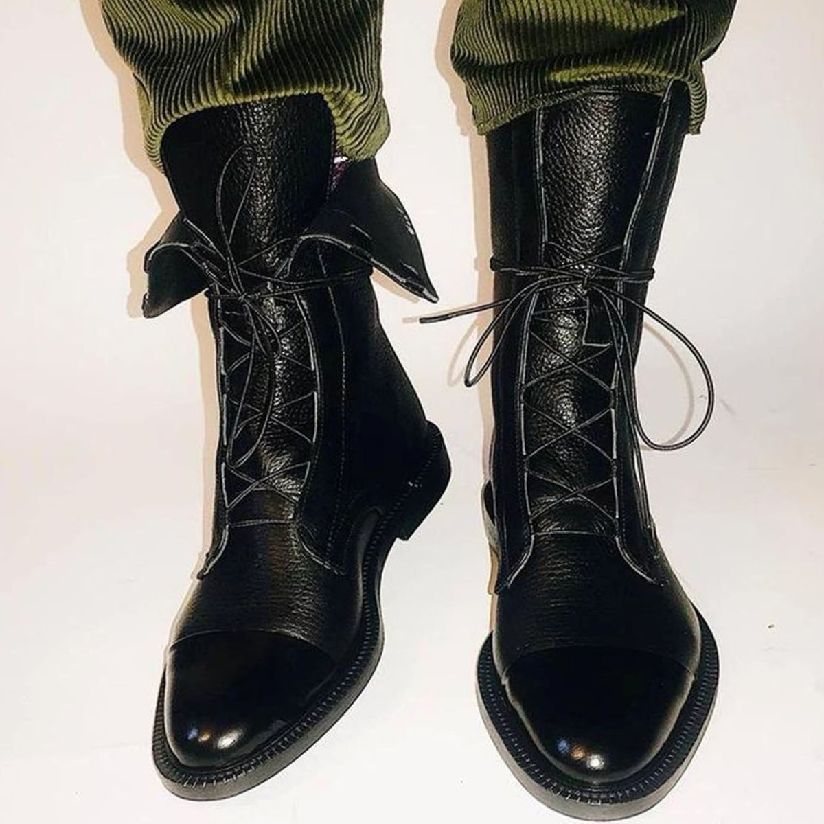 Women's Leather Cap-Toe Ankle Boots