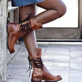 Women's Lace-Up Leather Ankle Boots