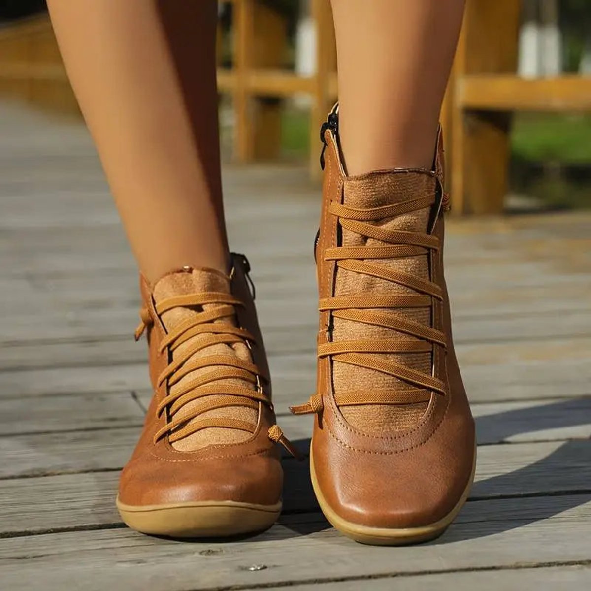 Women's Leather Lace-Up Ankle Boots
