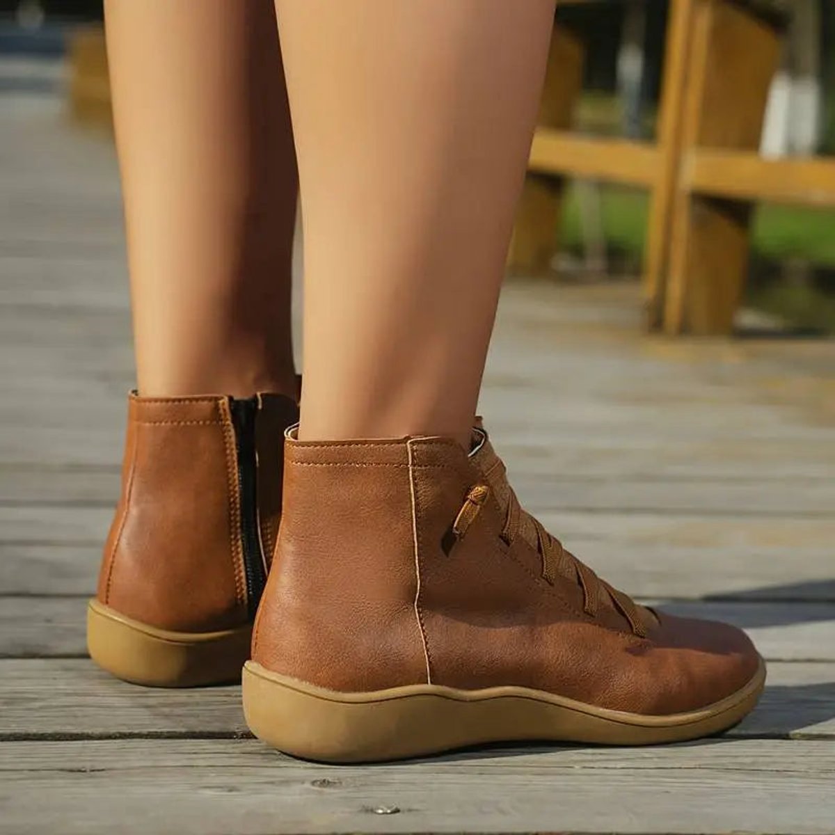 Women's Leather Lace-Up Ankle Boots