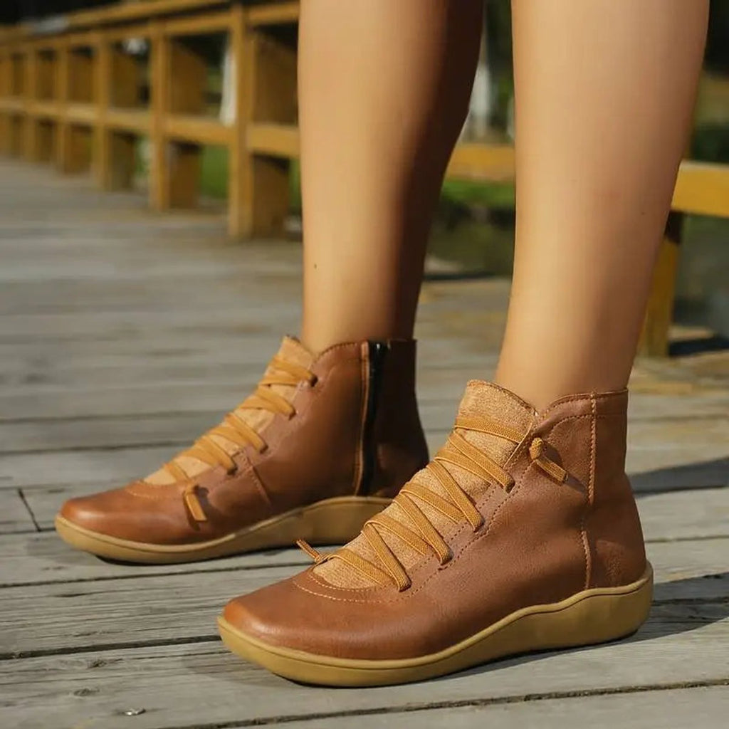 Women's Leather Lace-Up Ankle Boots