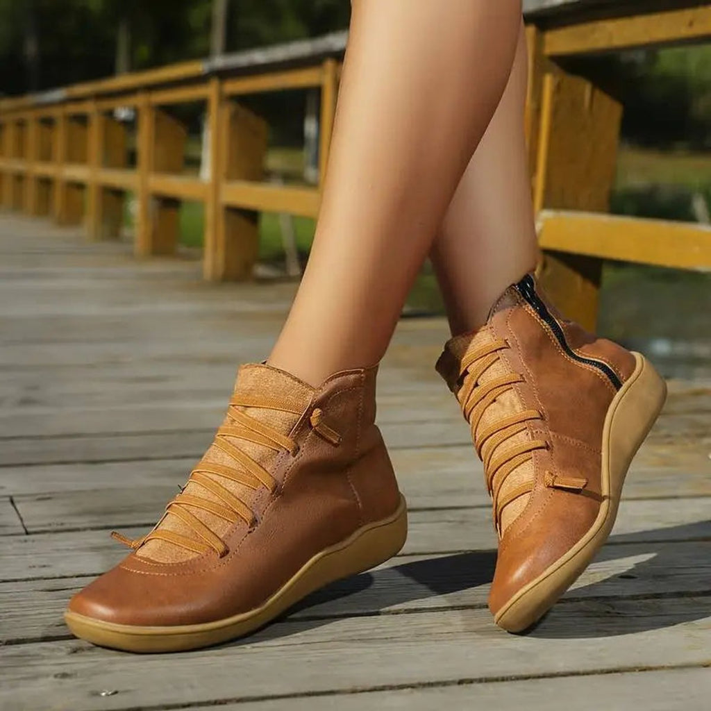Women's Leather Lace-Up Ankle Boots