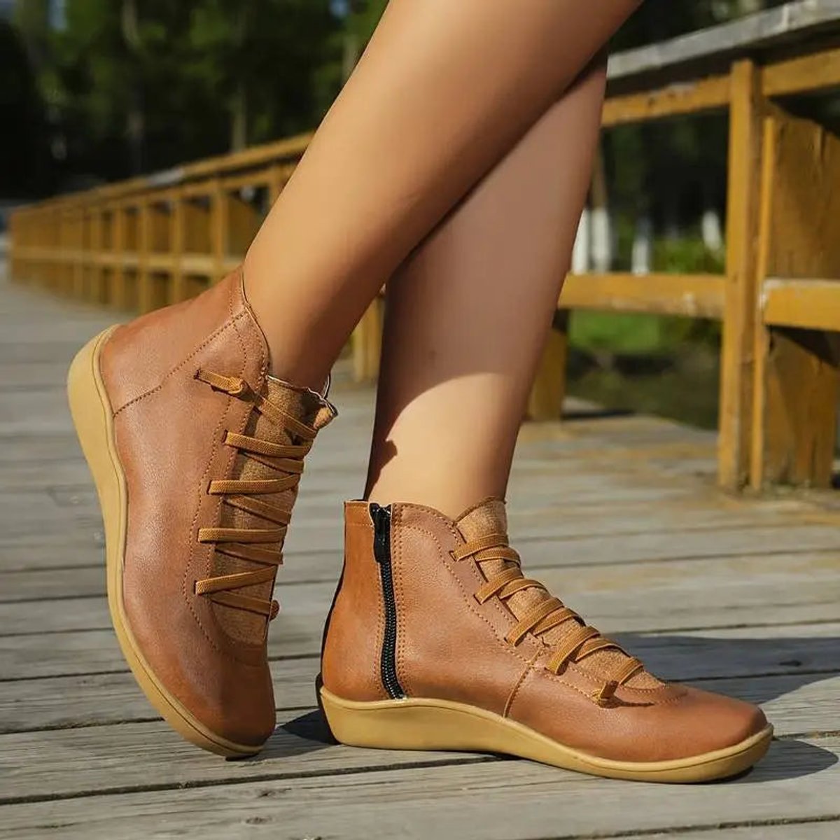 Women's Leather Lace-Up Ankle Boots