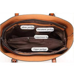 Women's Leather-Look Oil-Wax Tote Bag