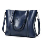 Women's Leather-Look Oil-Wax Tote Bag