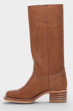 Women's Stacked-Heel Leather Boots
