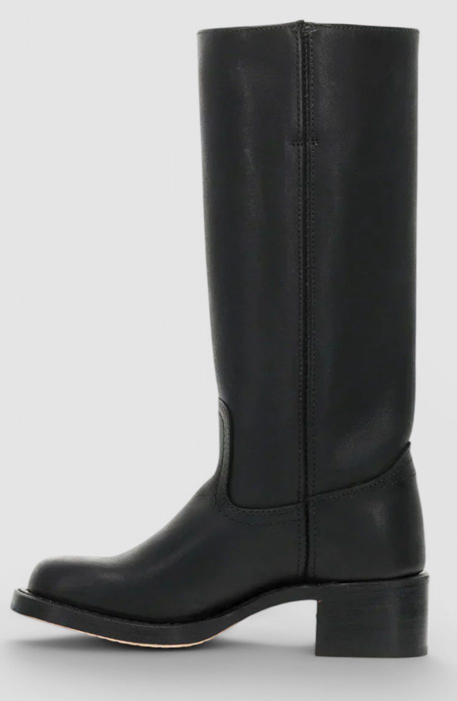 Women's Stacked-Heel Leather Boots