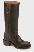 Women's Stacked-Heel Leather Boots
