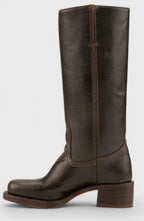 Women's Stacked-Heel Leather Boots