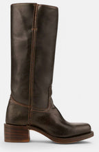 Women's Stacked-Heel Leather Boots