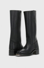 Women's Stacked-Heel Leather Boots