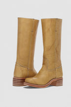Women's Stacked-Heel Leather Boots