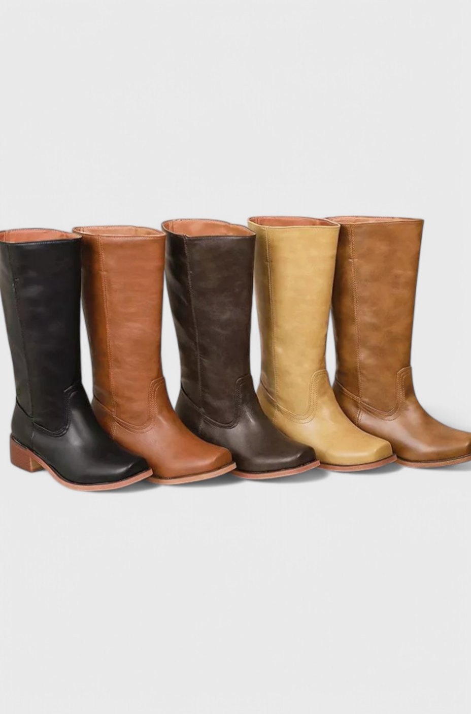Women's Stacked-Heel Leather Boots