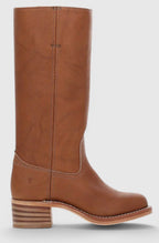 Women's Stacked-Heel Leather Boots