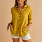 Women's Long Sleeve Linen Blouse