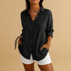 Women's Long Sleeve Linen Blouse
