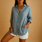 Women's Long Sleeve Linen Blouse