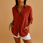 Women's Long Sleeve Linen Blouse