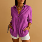 Women's Long Sleeve Linen Blouse