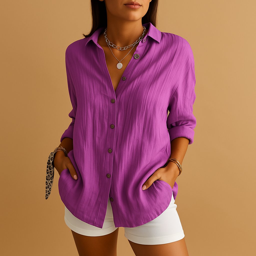 Women's Long Sleeve Linen Blouse