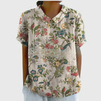 Women's Collared Linen Blouse