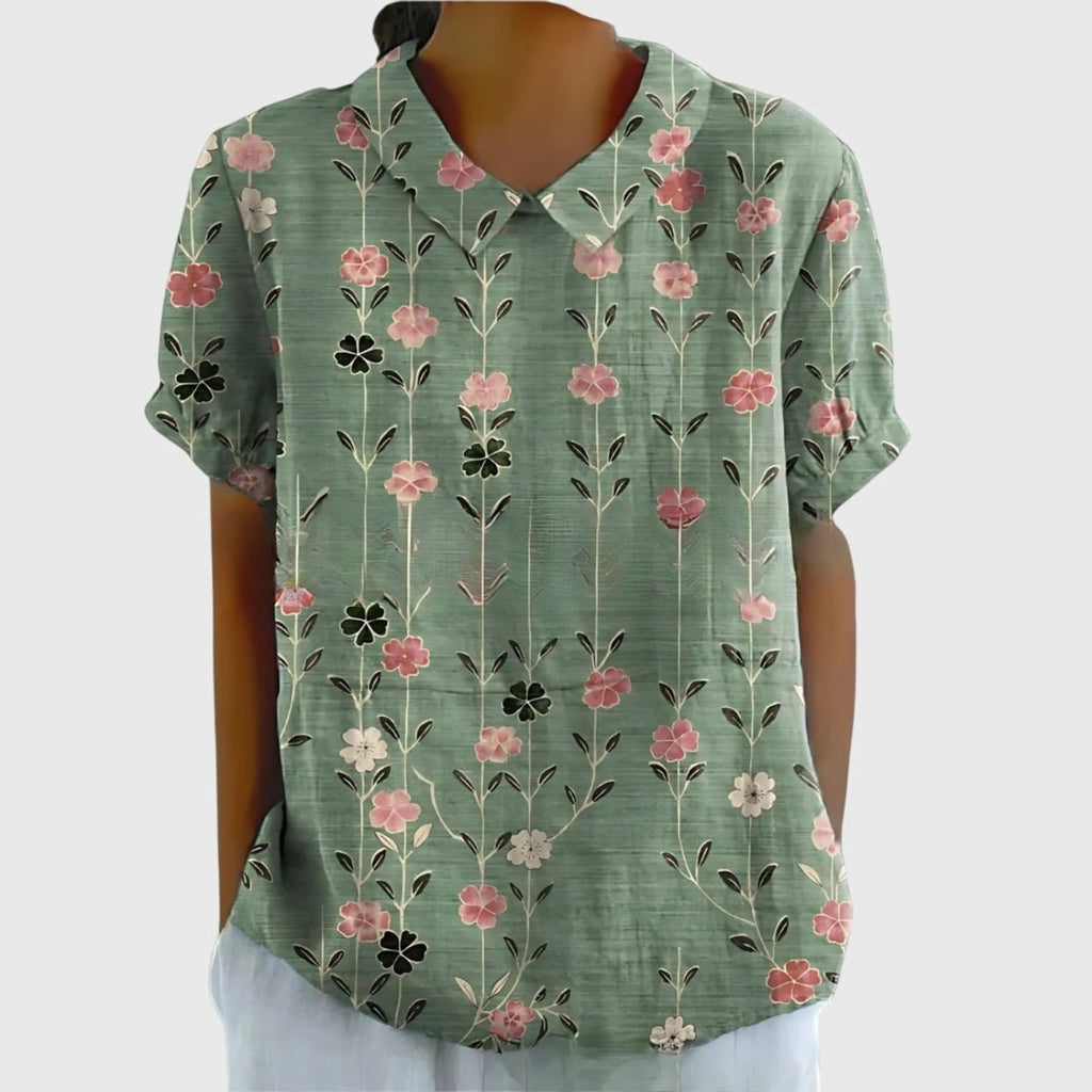 Women's Collared Linen Blouse