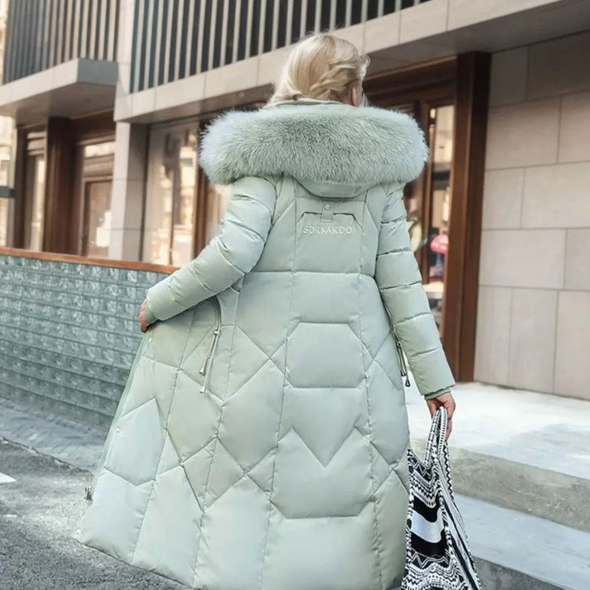 Women's Hooded Quilted Overcoat