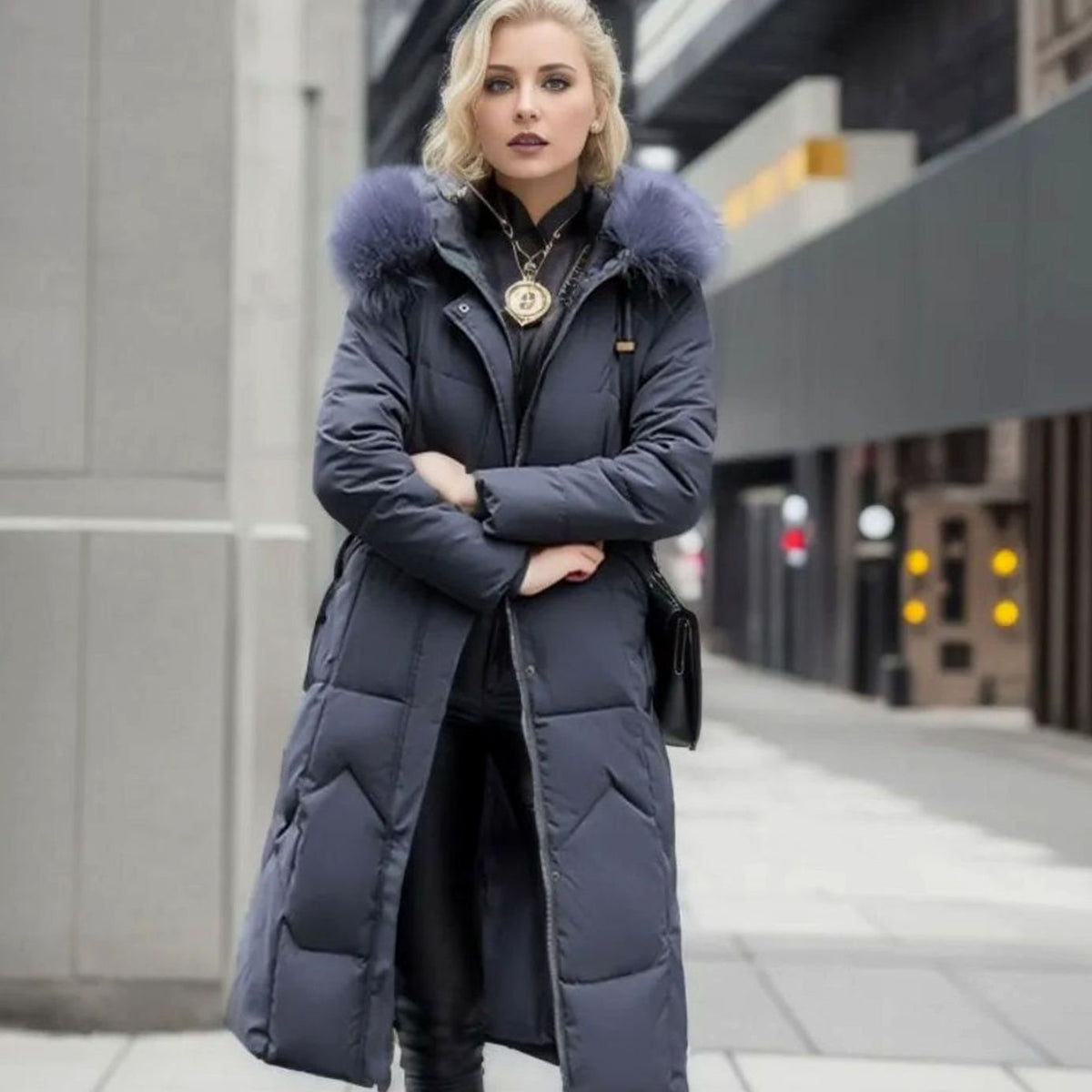 Women's Hooded Quilted Overcoat