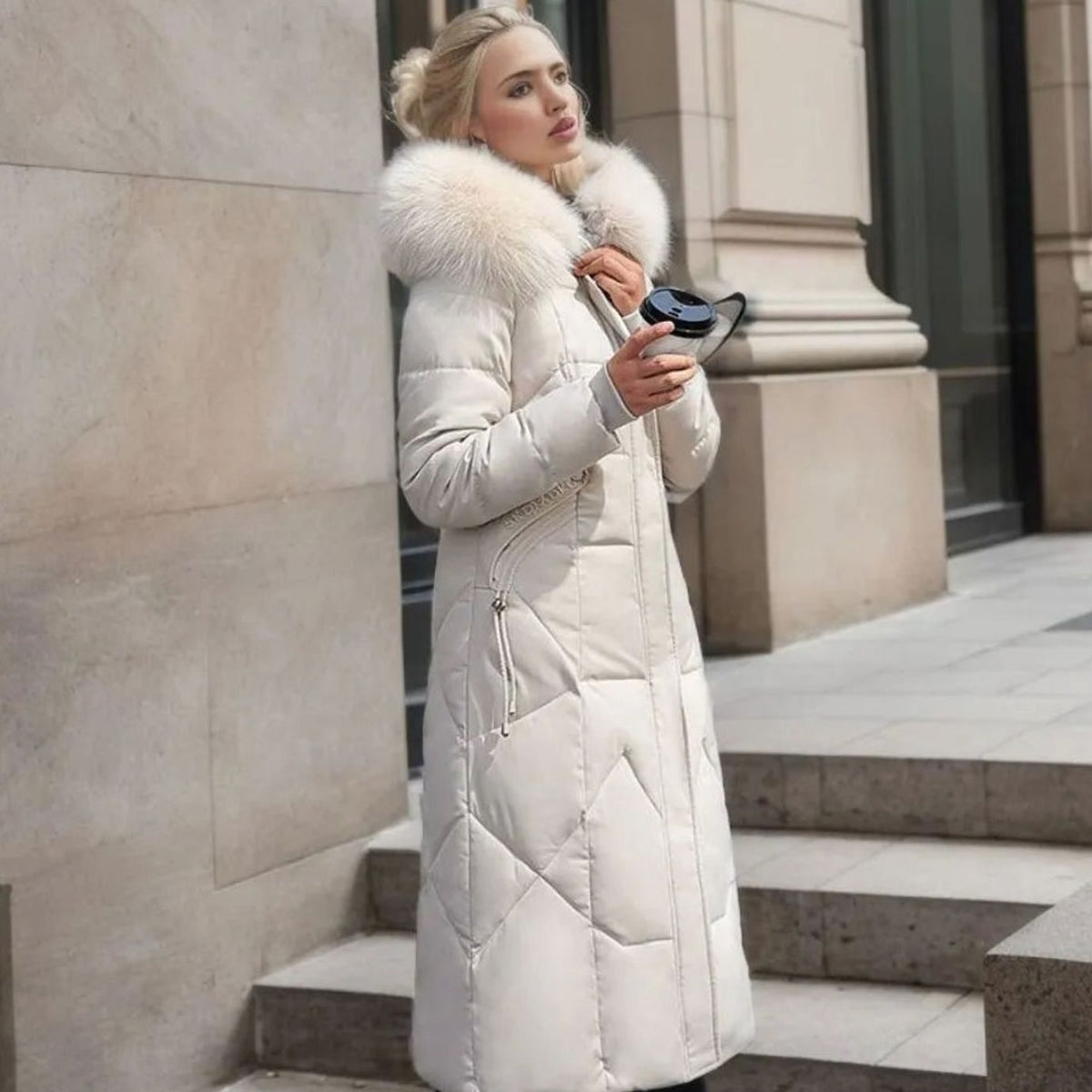Women's Hooded Quilted Overcoat