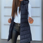 Women's Longline Hooded Puffer Gilet