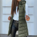 Women's Longline Hooded Puffer Gilet