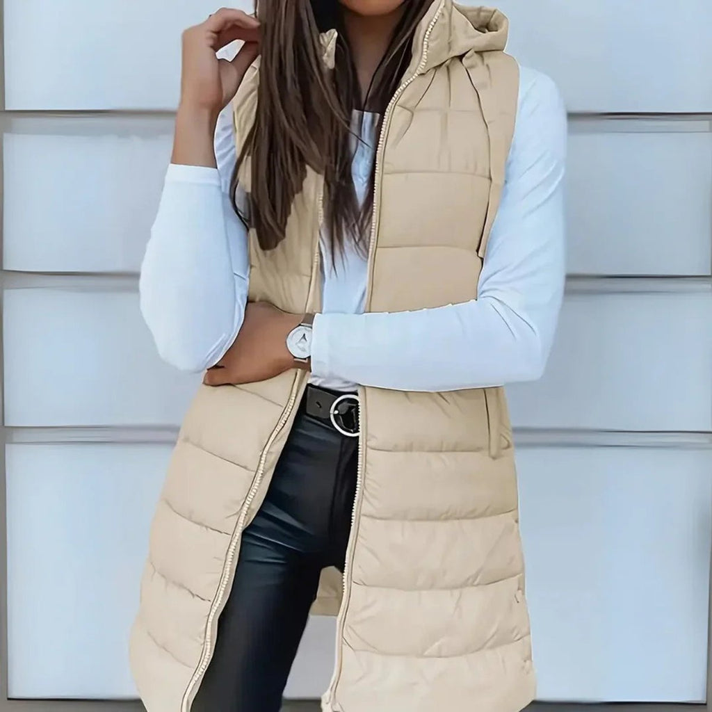 Women's Longline Hooded Puffer Gilet