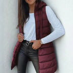 Women's Longline Hooded Puffer Gilet