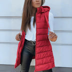 Women's Longline Hooded Puffer Gilet