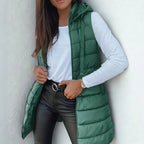 Women's Longline Hooded Puffer Gilet