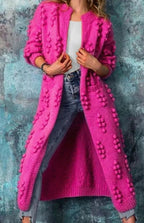 Women's Pom-Pom Open-Front Cardigan