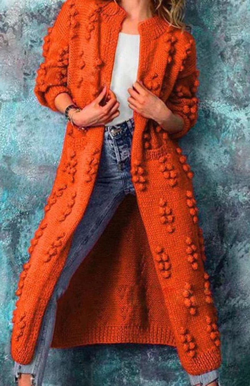 Women's Pom-Pom Open-Front Cardigan
