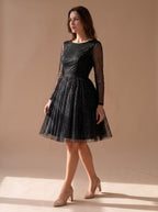 Women's A-Line Glitter Tulle Dress