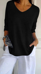 Women's V-Neck Knit Longline Tunic