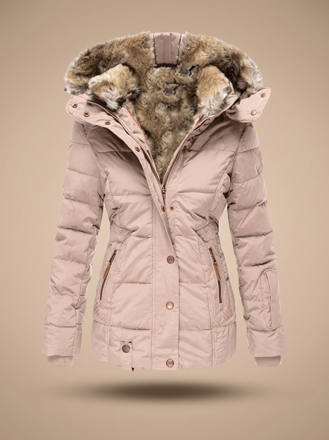 Women's Faux Fur Hooded Overcoat