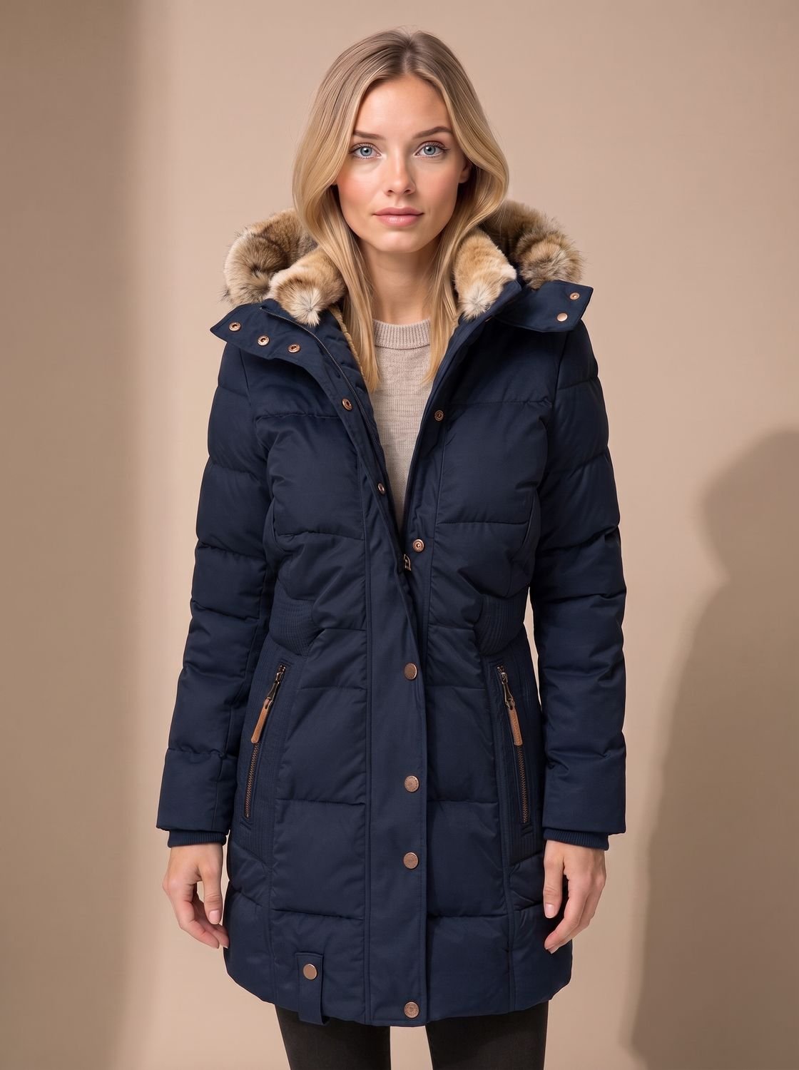 Women's Faux Fur Hooded Overcoat